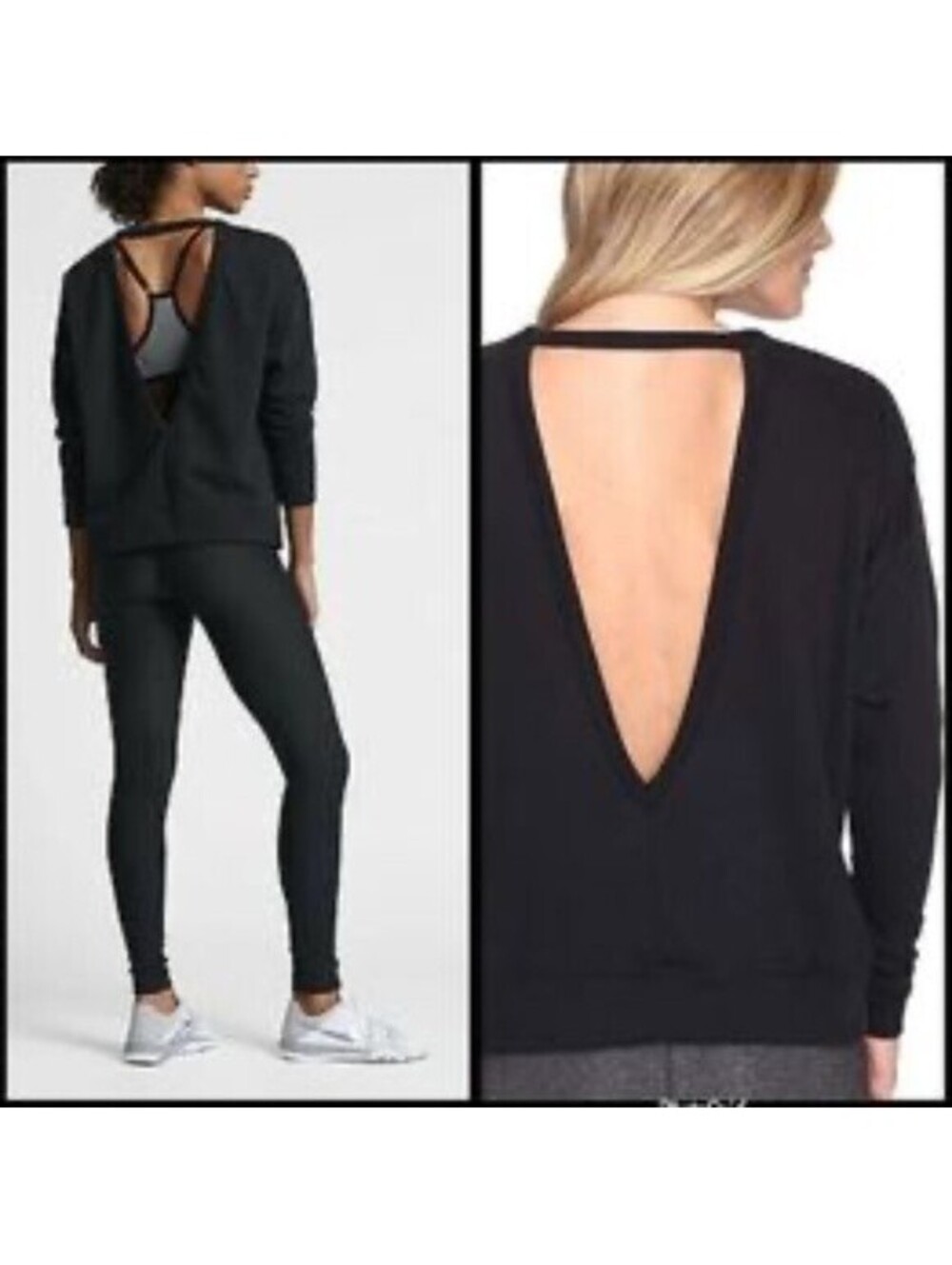 NIKE Dri-Fit Versa Open Back Training Sweatshirt Gym Black 938901 Womens Small